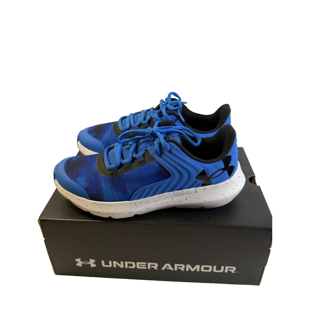 Boys Under Armour Tie Blue/Black Sneakers Size 5Y/ BPS Outhustle-2AL  NEW